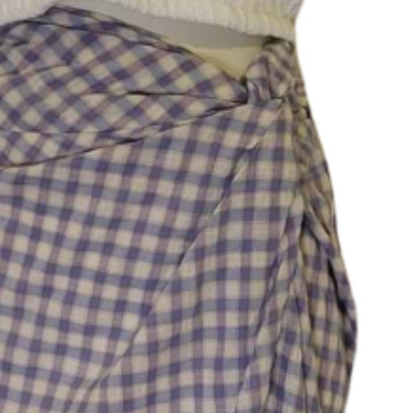 SPRING SARA Plaid Print Twist Front Split Midi Skirt -Casual /Club Style - Picture 3 of 5